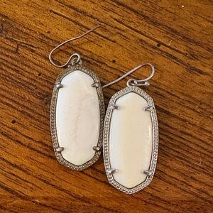 Kendra Scott Silver and Cream Earrings